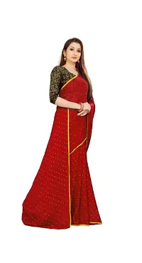 Attractive Chiffon Foil Print Saree with Blouse piece-thumb2