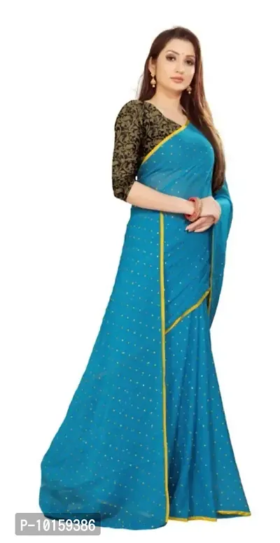 Attractive Chiffon Foil Print Saree with Blouse piece-thumb4