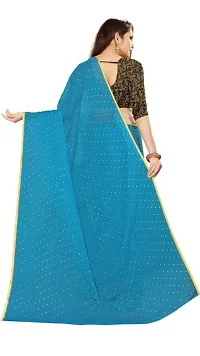 Attractive Chiffon Foil Print Saree with Blouse piece-thumb2