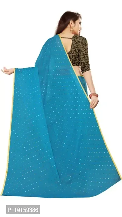 Attractive Chiffon Foil Print Saree with Blouse piece-thumb3