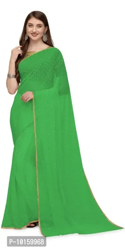 Attractive Chiffon Foil Print Saree with Blouse piece-thumb0