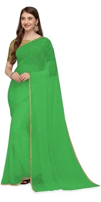 Attractive Chiffon Foil Print Saree with Blouse piece-thumb3