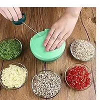 450ML GREEN Standard Handy Pro Compact Chopper Cutter Mixer (450 ml) with Stainless Steel Blades and Whisker Blade for effortlessly Chopping Vegetables Fruits for Your Kitchen Manual Choppers  Chippe-thumb1