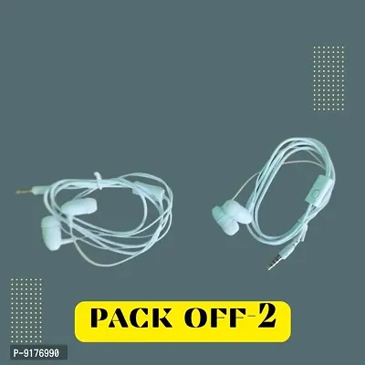 In Ear Wired Earphones with Mic - 3.5mm Jack pack of 2