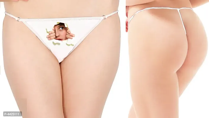 Printed Women Girls G-String Panty (Set Of 01)-thumb0