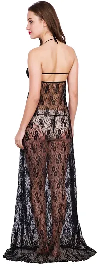 Women Padded Sheer Net BabyDoll Set-thumb1