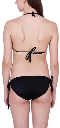 Lola Dola Padded Polyamide Chained Women Bikini Bra Panty Lingerie Set (Black-05, Free Size)-thumb3