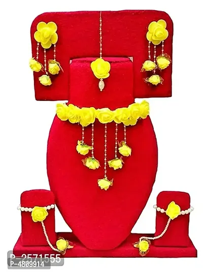 Fashionable Floral Yellow Jewellery set for haldi/Mehandi-thumb0
