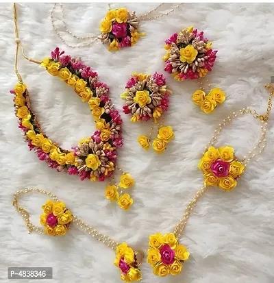 Fashionable Floral Jewellery set for haldi/Mehandi best for wedding