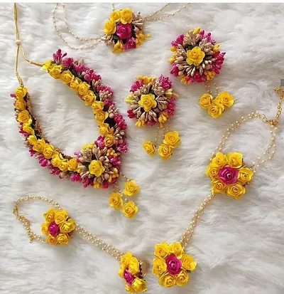 Fashionable Style Alloy Artificial Flower Thread Jewellery Set