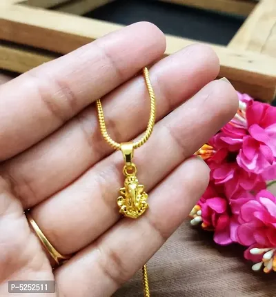 Chunky Fashionable Artificial Gold Plated Chain  Pendant-thumb0