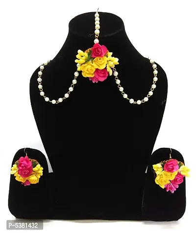 Fashionable Floral Earrings set for haldi/Mehandi-thumb0