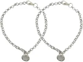 Modern Silver Couple Bracelet-thumb1