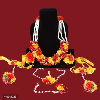 Fancy Fabric Jewellery Set For Haldi Mehendi
