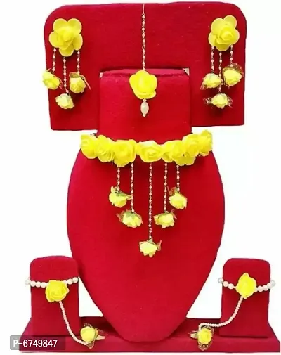 Fancy Fabric Jewellery Set for Haldi and Mehendi-thumb0