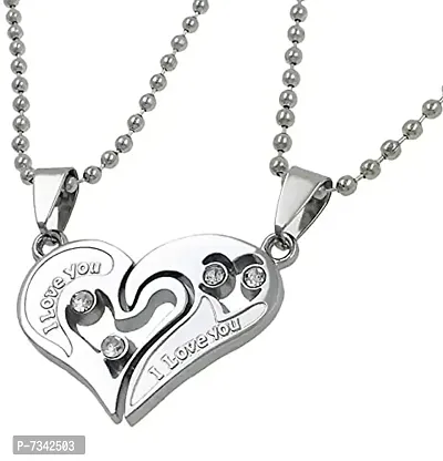 Stylish Fancy Metal Couple Pendant Chain-thumb0