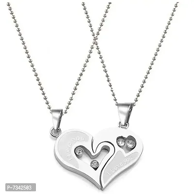 Stylish Fancy Metal Couple Pendant Chain-thumb2