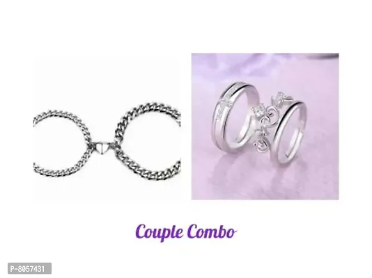 Stylish Couple Bracelet And Rings Combo