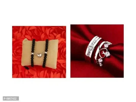 Stylish Couple Bracelet And Rings Combo-thumb0