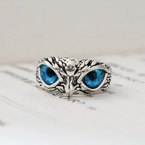 Vintage Devils Eye Owl Ring Opening Adjustable Jewelry Wholesale for Men and Women