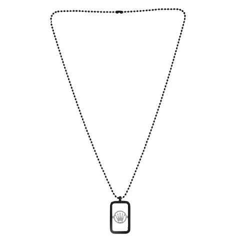 Mens Silver Alloy Chain With Pendant