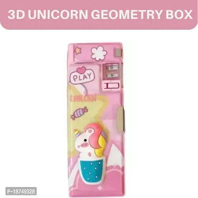 Unicorn Art Polyester Pencil Box Color May Vary