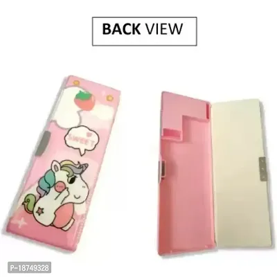 Unicorn Art Polyester Pencil Box Color May Vary-thumb2