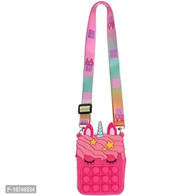 Pop It Unicorn Bags For Girls Fidget Toys , Pop It Sling Bags For Girls Or Popit Bag , Purse Or Kids , Popet Bag ,Pack Of 1- Multicolour-thumb2