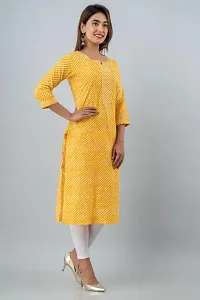 VRSS Enterprises Women's Cotton LAHARIYA Long Kurta (XX-Large, Canary Yellow)-thumb3