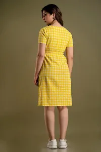 VRSS Enterprises Women's Cotton Checkered Dress Sundress Summer Dress (Large, Pineapple Yellow)-thumb1