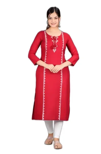 ETHNIC STRAIGHT RAYON KURTA