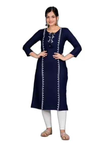 ETHNIC STRAIGHT RAYON KURTA