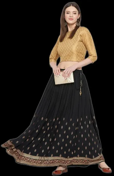 Stylish Rayon Printed Ethnic Skirt for Women