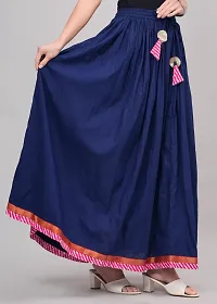 WOMEN'S LACED SOLID COTTON ETHNIC SKIRT-thumb4