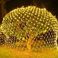 Hcetigol Net Mesh String Lights Waterproof, 8 Lighting Modes, 200 Light Bulbs, for Outdoor Indoor, Curtain, Christmas Tree, Bush, Party, Wedding, Fairy, Wall Decorative (Warm White)-thumb3