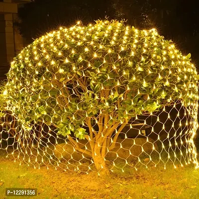 Hcetigol Net Mesh String Lights Waterproof, 8 Lighting Modes, 200 Light Bulbs, for Outdoor Indoor, Curtain, Christmas Tree, Bush, Party, Wedding, Fairy, Wall Decorative (Warm White)-thumb4