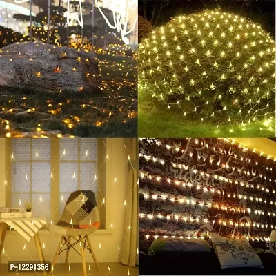 Hcetigol Net Mesh String Lights Waterproof, 8 Lighting Modes, 200 Light Bulbs, for Outdoor Indoor, Curtain, Christmas Tree, Bush, Party, Wedding, Fairy, Wall Decorative (Warm White)-thumb5