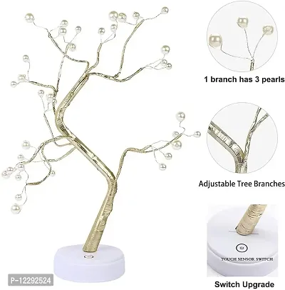 Hcetigol Tabletop Bonsai Tree Light with 36 Pearls LED, 20 Good Luck Plant, DIY Artificial Lamp Tree Lamp Decoration, Battery/USB Operated (Warm White)-thumb5