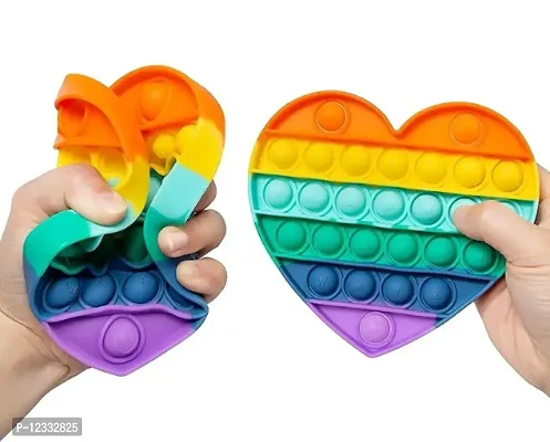 Hcetigol Heart Pop It Fidget Toys,Push Pop Bubble Fidget Sensory Toy,Autism Special Needs Silicone Stress Relief Toy (Design- Heart Popit)-thumb2