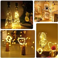 Hcetigol 20 LED Warm White Wine Bottle Cork Lights Copper Wire String Lights, 2M Battery Powered Wine Bottle Fairy Lights Bottle (warm white)(pack of 3)-thumb1