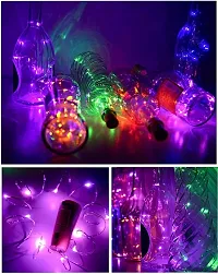 Hcetigol 20 LED Wine Bottle Cork Lights Copper Wire String Lights, 2M Battery Operated Wine Bottle Fairy Lights Bottle DIY, Christmas, Wedding Party(Pack of 3)(Multi)-thumb2