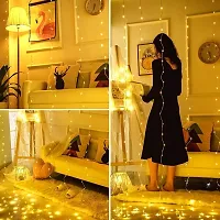 Hcetigol 300 LED Warm White Fairy String Curtain Lights with 8 Modes Remote Control, Adjustable Brightness and USB Plug for Bedroom Indoor Outdoor Garden Birthday Decoration (Warm White, 3 X 3 Meter)-thumb2