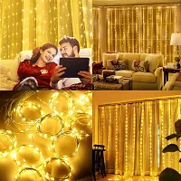 Hcetigol 300 LED Warm White Fairy String Curtain Lights with 8 Modes Remote Control, Adjustable Brightness and USB Plug for Bedroom Indoor Outdoor Garden Birthday Decoration (Warm White, 3 X 3 Meter)-thumb4