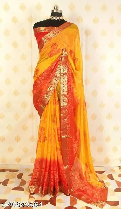 New In Art Silk Saree with Blouse piece 