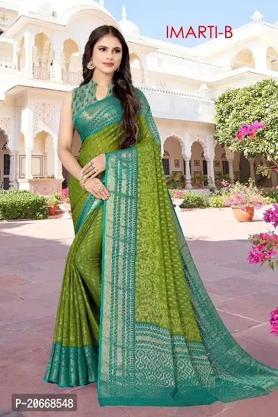 Stylish Women Chiffon Saree with Blouse piece