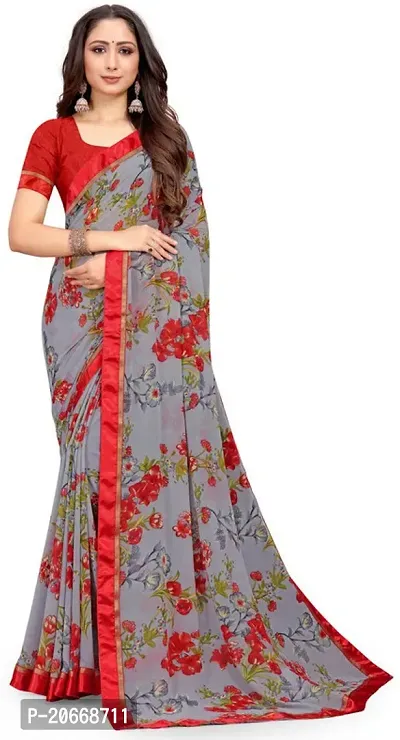 Stylish Women Georgette Saree with Blouse piece