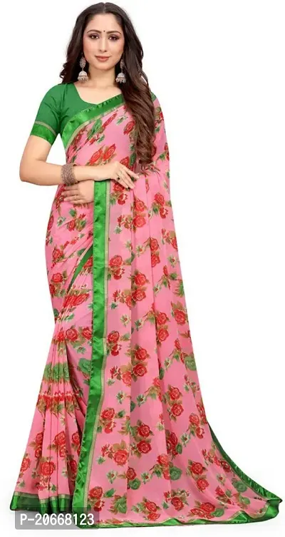 Stylish Women Georgette Saree with Blouse piece