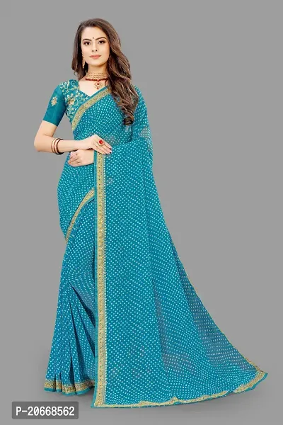 Stylish Women Chiffon Saree with Blouse piece-thumb0