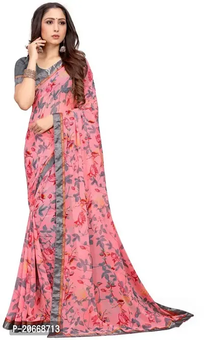 Stylish Women Georgette Saree with Blouse piece