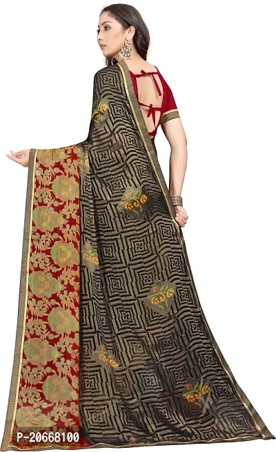 Stylish Women Chiffon Saree with Blouse piece